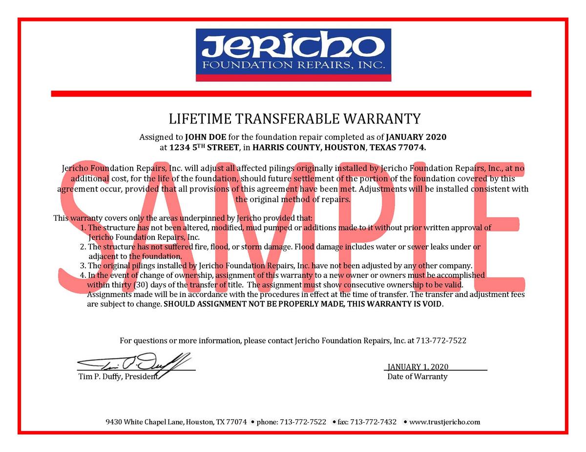 Sample Warranty